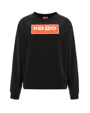 Sudadera Kenzo Paris Block Logo Mujer Negra