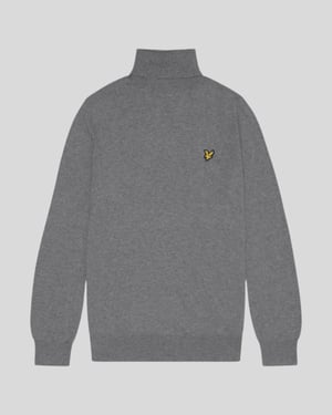 Jersey de Cuello Alto de Algodón y Merino Lyle & Scott - Gris