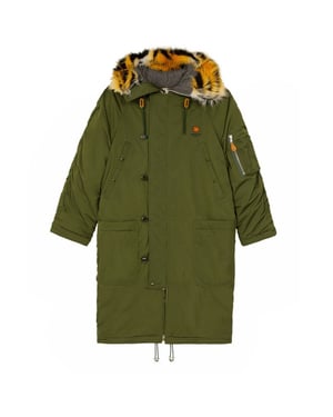 Kenzo Parka Acolchada Chaqueta Verde Caqui Oscuro