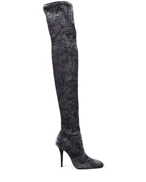 Saint Laurent Botas al muslo Talia Gris