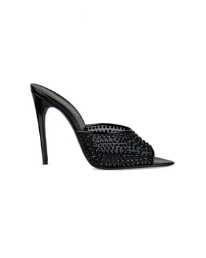 Saint Laurent Mules Blonde Negro