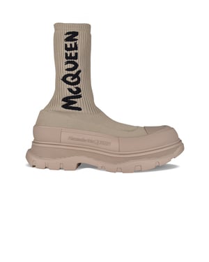 Alexander McQueen Botas Tread Slick Graffiti Beige