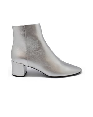 Saint Laurent Botines Loulou 50 Plateado