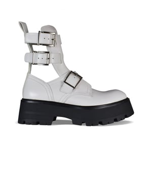 Alexander McQueen Botas Rave Buckle Blanco