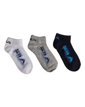 Paquete de 3 calcetines invisibles de algodón F1425 para niños y niñas