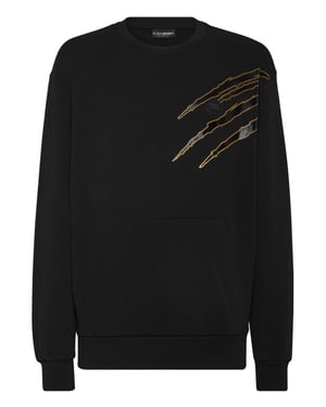 Cotton Sweatshirt Round Neck Ls Lamina Scratch