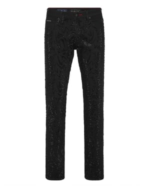 Denim Trousers Super Straight Cut Tribal Strass
