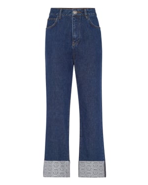 Denim Trousers Loose Fit Cufffed Monogram