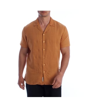 Camisa de lino de manga corta para hombre HS24MCA14