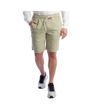Pantalones Cortos de Lino para Hombre con Cinta Ajustable HS24MBE09