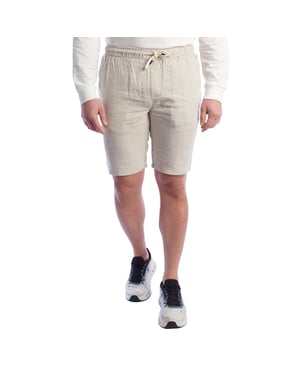 Pantalones cortos de lino para hombres con cordón HS24MBE09