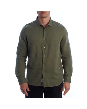 Camisa de lino de manga larga para hombre HS24MCA01