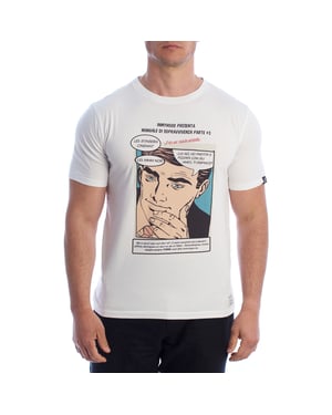 Camiseta de algodón con estampado de cómics de manga corta para hombres HS24MTS21-C
