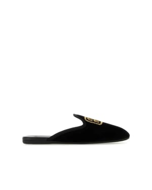 Mules Sin Talón Bordados con Logo de Miu Miu