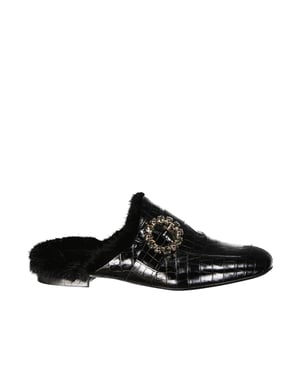Mules de piel con pelo Eleventy
