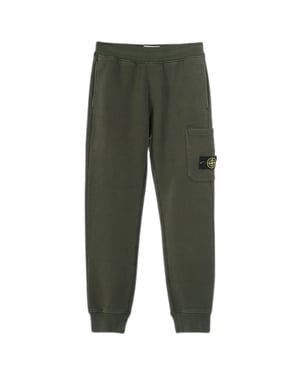Pantalones deportivos verdes con parche de bolsillo de Stone Island