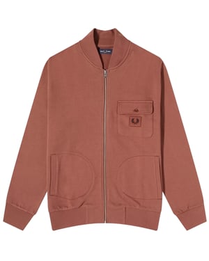 Chaqueta bomber con cremallera en marrón whisky de Fred Perry