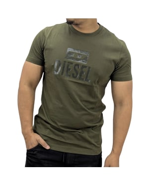 Diesel camiseta monótona con logo verde