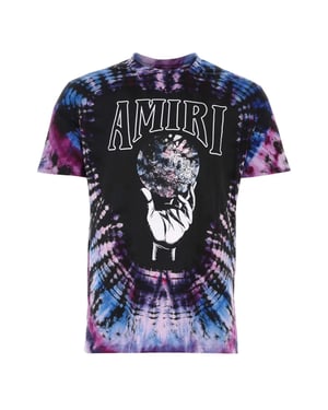 Amiri Crystal Ball SS Logo Tie-Dye camiseta morada