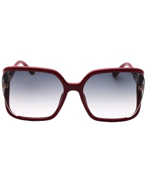 Gafas de sol Tom Ford con montura fucsia brillante y degradado ahumado