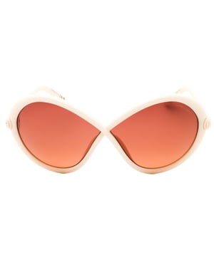 Gafas de sol Tom Ford con montura color marfil y lentes burdeos degradados