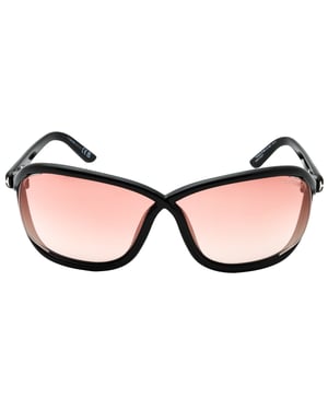Gafas de sol Tom Ford con lentes de terciopelo y espejo en negro brillante