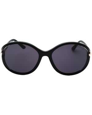 Gafas de sol Tom Ford con lentes ahumadas oscuras y negras brillantes