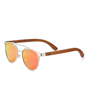 Gafas de sol polarizadas Earth Wood Positano - Secoya/Amarillo anaranjado