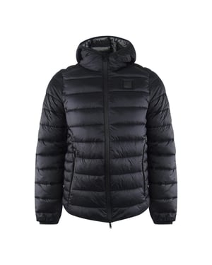 Chaqueta negra acolchada con capucha Ice Iceberg