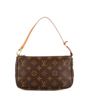 Louis Vuitton Accessory Pouch  en Marrón Lona recubierta