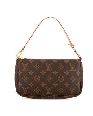 Louis Vuitton Accessory Pouch  en Marrón Lona recubierta