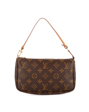 Louis Vuitton Accessory Pouch  en Marrón Lona recubierta