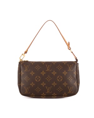 Louis Vuitton Accessory Pouch  en Marrón Lona recubierta