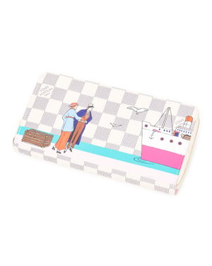 Louis Vuitton Ltd. Ed. Transatlantic Zippy Wallet  en Marfil/Rosa Lona recubierta