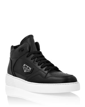 Zapatillas de media caña de piel de napa