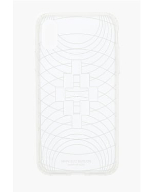 Funda para iPhone XS TECHNOFOLK transparente con estampado en relieve en blanco