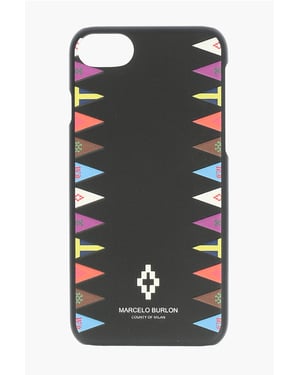 Funda para iPhone 7 con estampado en relieve FLAGS SIDES en color negro