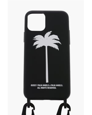 Funda para iPhone 11Pro con cuello y estampado de palmeras en color negro