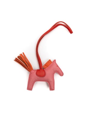 Hermès Rodeo  en Rosa/Naranja/Rojo Piel de becerro
