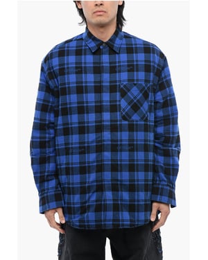 Camisa de franela con forro a cuadros en azul