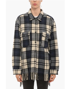 Camisa EXPLORER con motivo de cuadros y doble bolsillo en el pecho en azul