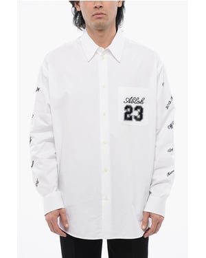 Camisa bordada Oversize Fit 23 en blanco