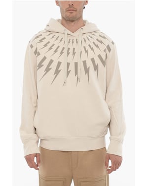 Sudadera con capucha FAIRISLE THUNDERBOLT de algodón polar en beige
