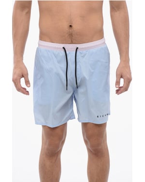 Traje de baño Boxer Bicolor en Azul, Rosa