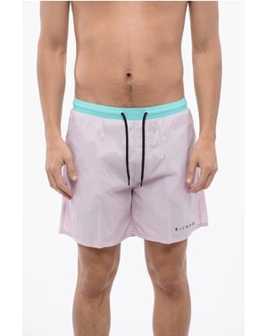 Traje de baño bóxer bicolor en Azzurro, Rosa
