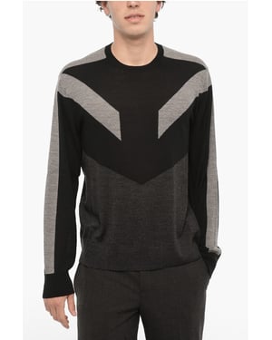 Suéter MODERNIST de lana bicolor en negro y gris