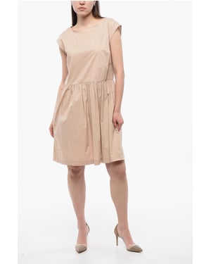 Vestido sin mangas de algodón Popelina en color beige