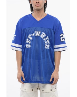 Camiseta de FÚTBOL de malla bordada en azul