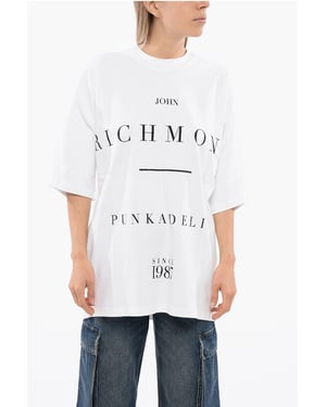 Camiseta extragrande PELAC con estampado en contraste en blanco