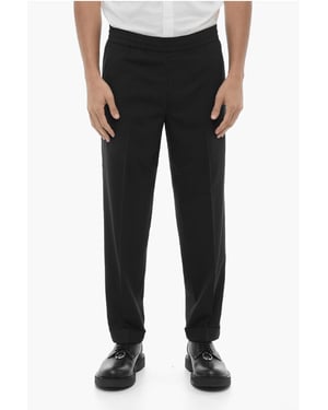Pantaloni REM Slim Fit a Vita Bassa con Elastico en Vita en Negro